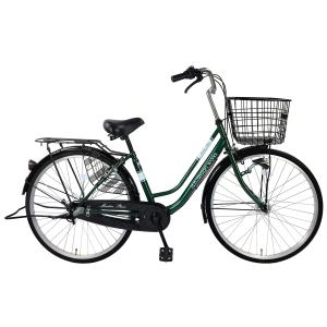 送料無料ヤクシン完全組立 自転車 26インチ シティサイクル 変速なし LEDオートライト おしゃれ...