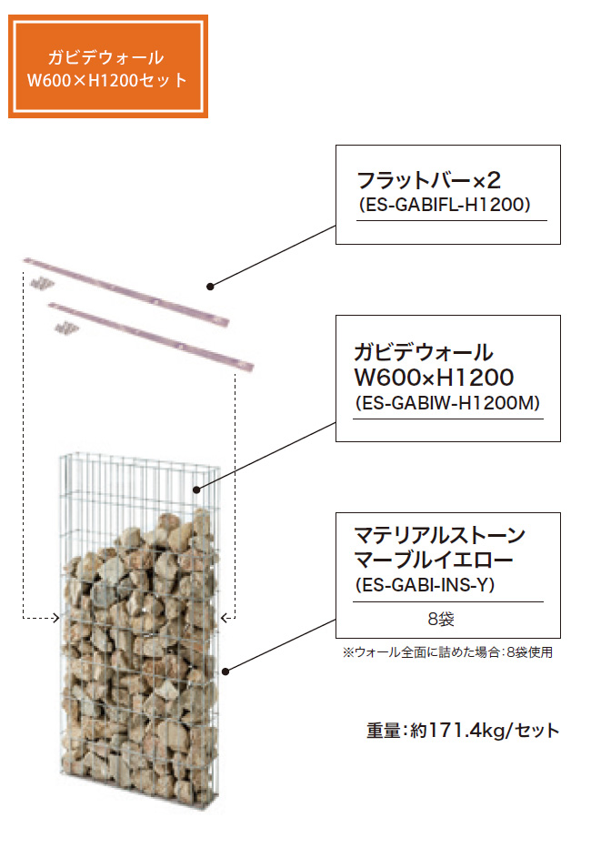 ガビデウォールW600×H1200セット ※セット内容：ガビデウォール本体×1基