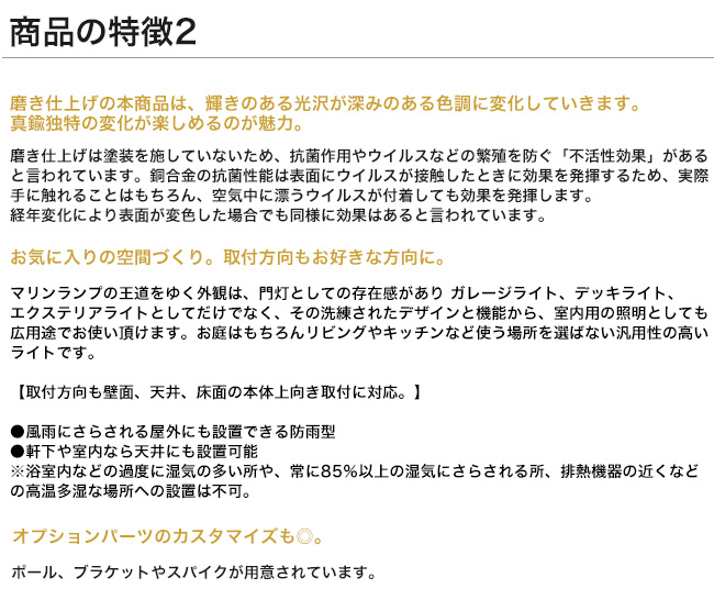 ゴーリキアイランド マリンライト 真鍮 船舶ライト