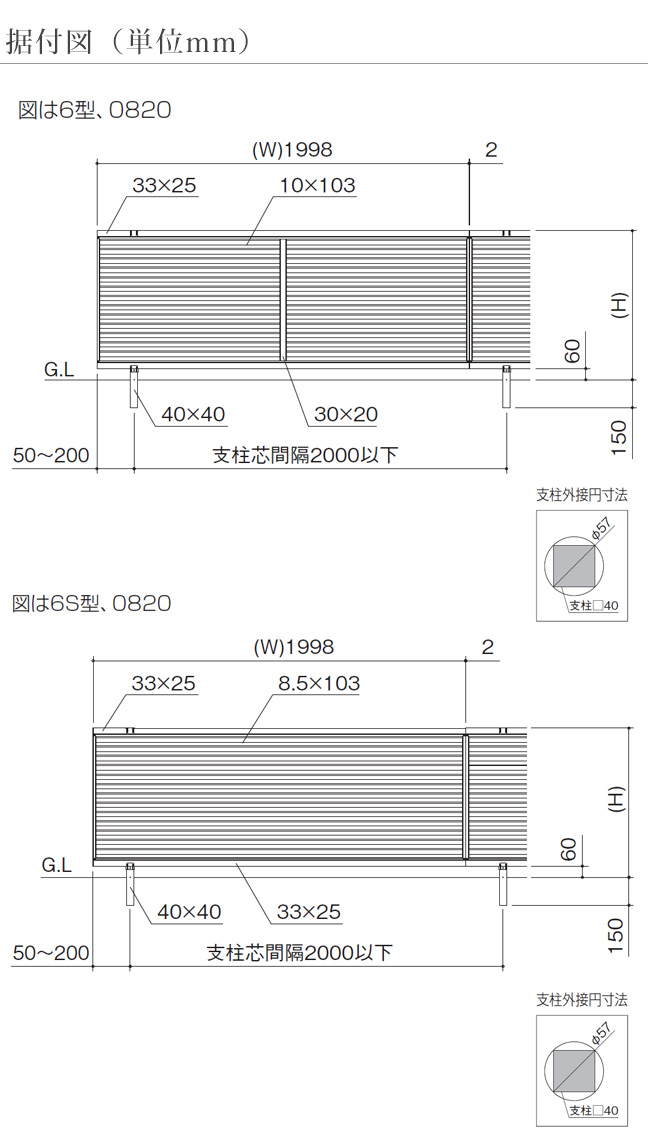 贈呈 自由支柱 H10用 型式コード：50FP-10 ※40×40×L1150mm 埋め込み