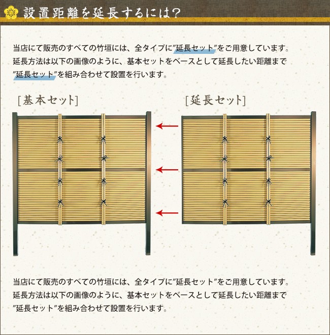 御簾垣 タイプC 基本部材セット 高さ1800mm フェンス、外壁 | www