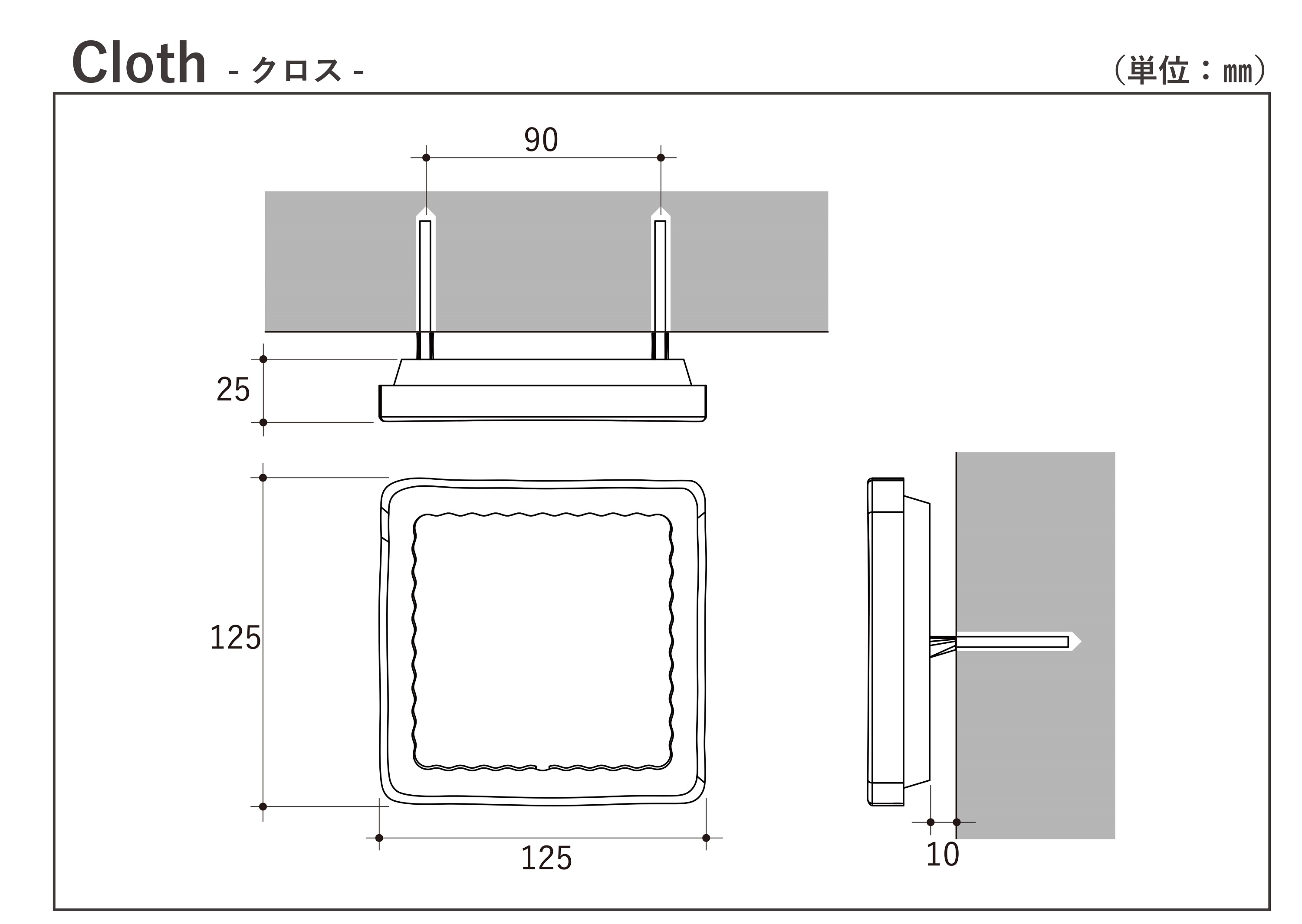 ディーズガーデン製 アクリル表札「クロス」W125×H125×D25（mm