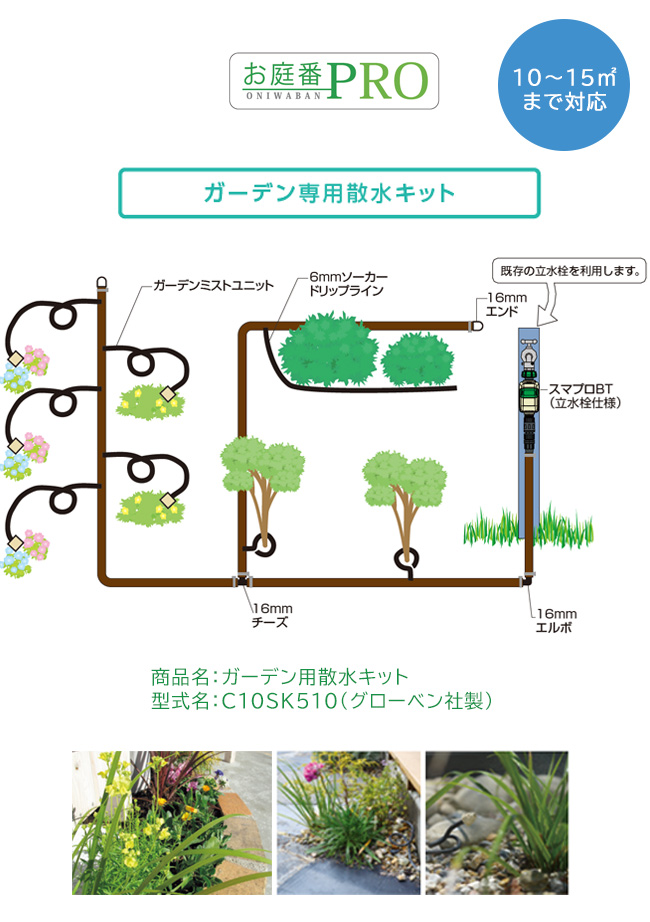 ガーデン用散水キット 型式名：C10SK510【DIY自動散水システム お庭の