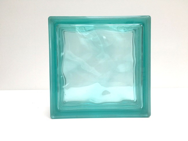 ガラスブロック クリスタルターコイズ 70個セット商品（W190×H190×D80mm）