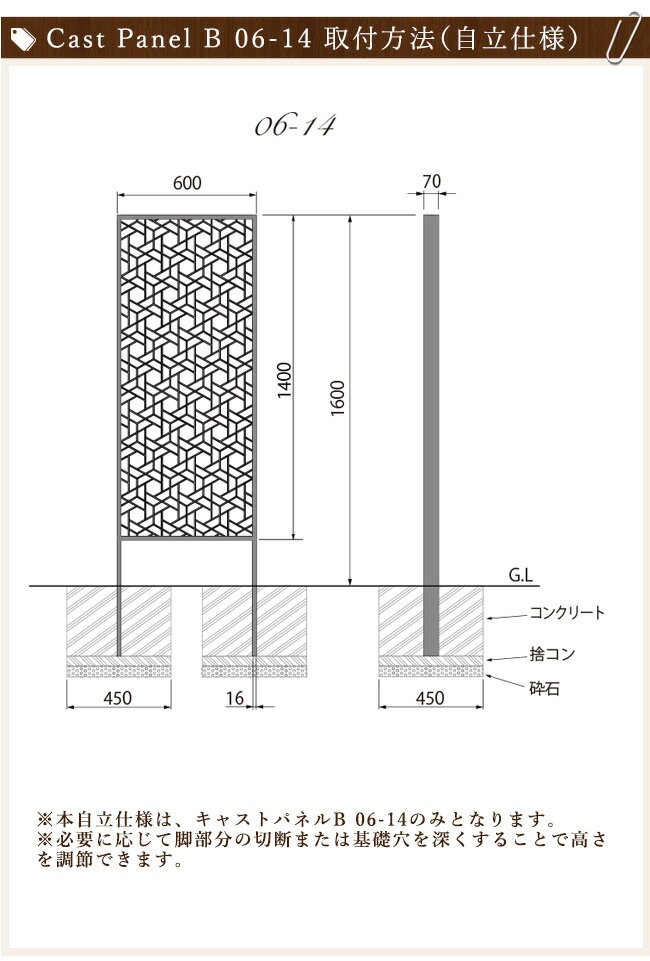 ディーズガーデン製/キャストパネルB 06-14（CastPanel-B）アルミ鋳物