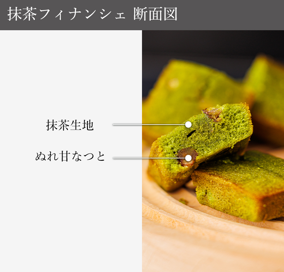 抹茶フィナンシェ 断面図