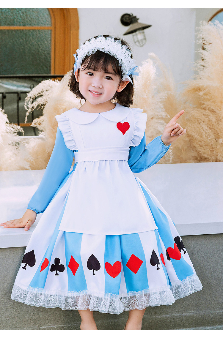 ハロウィン コスプレ 子供 衣装 コスチューム ドレス アリス 仮装 女の子 不思議の国のアリス ジュニア かわいい キッズ おばけ 演出服 イベント  文化祭 学園祭