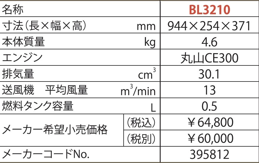 マルヤマエンジンブロワー BL3210 丸山製作所 メーカー在庫 沖縄県 
