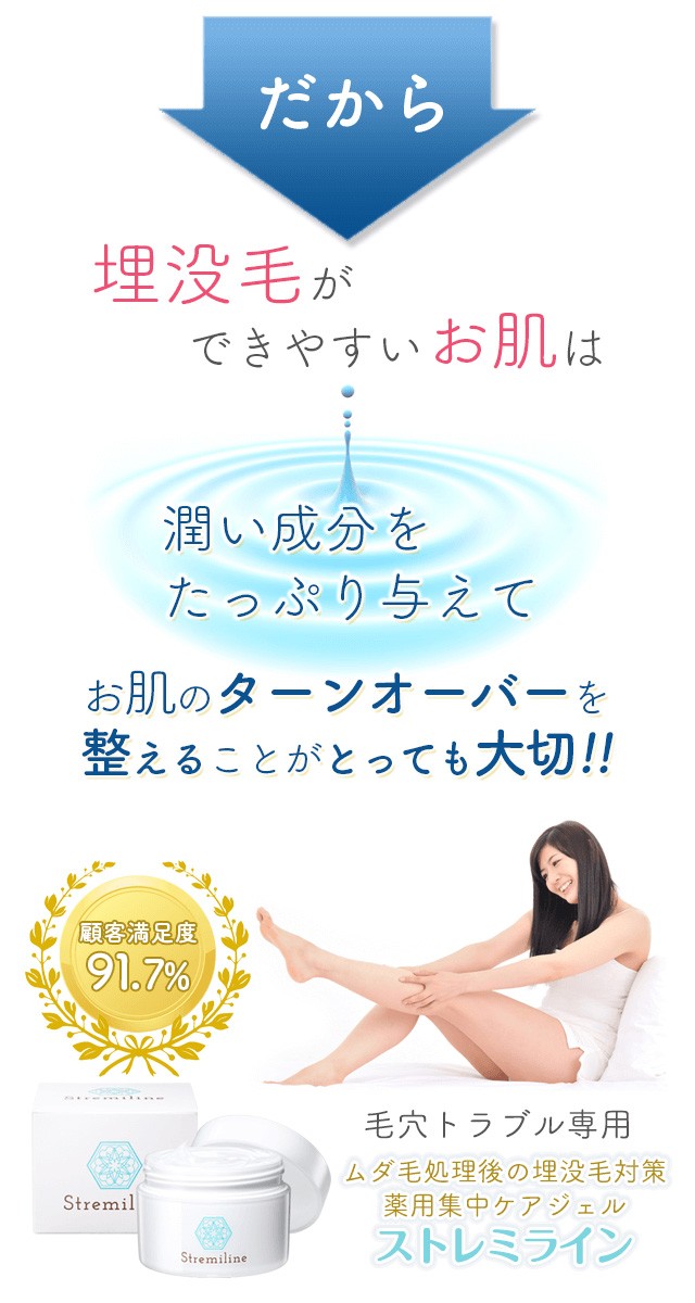 埋没毛（埋もれ毛）対策、薬用美白保湿ジェル ストレミライン 1個セット レビュー投稿で全国送料無料 : st-001 : 東京パンダ - 通販 -  Yahoo!ショッピング