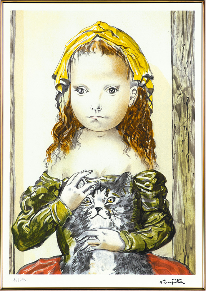 藤田嗣治 リトグラフ 額装 「 猫を抱く少女 」 レオナールフジタ 72×58.4cm 絵画 名画 保証書 プレゼント ギフト お祝い HPE181  : hpe181 : 株式会社 東京書芸館 - 通販 - Yahoo!ショッピング