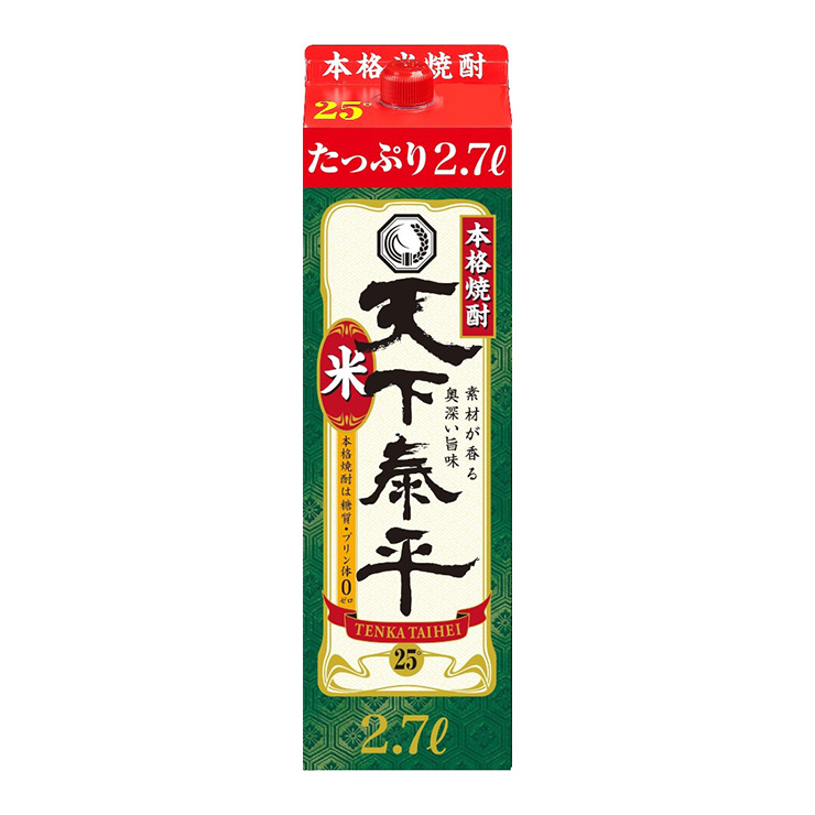 焼酎 本格 米焼酎 天下泰平 パック 25度 2700ml 6本 1ケース 清洲桜 本格焼酎 大容量 送料無料｜tokyo-syusui｜02