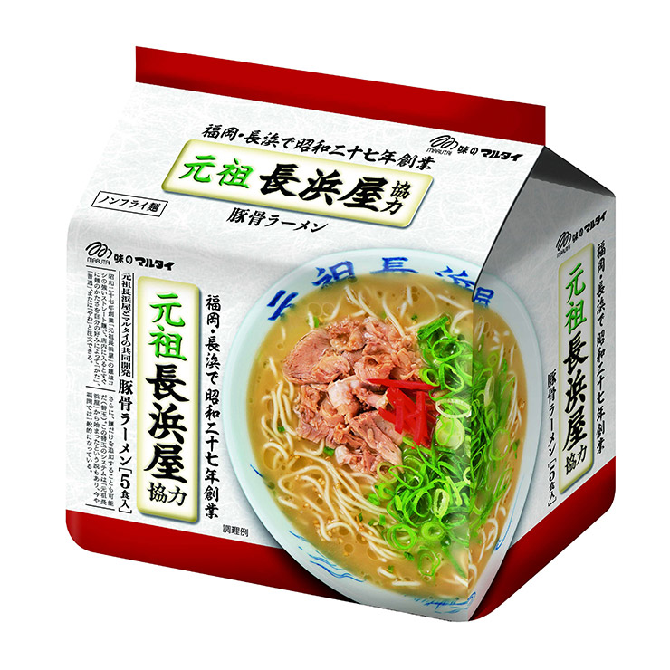 感動袋元祖長浜屋協力豚骨ラーメン1箱買い30食　５食入り＊6袋　　全国送料無料 マルタイ ラーメン インスタント袋 元祖長浜屋協力 豚骨5食入 6個 元祖