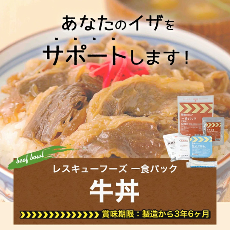 ホリカフーズ 牛丼 非常用食品 非常食・備蓄】レスキューフーズ 一食ボックス 牛丼 （12個