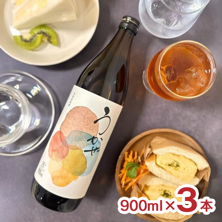 濱田酒造 焼酎 本格焼酎 うかぜ 25度 900ml 3本  麦焼酎 フルーティー 送料無料