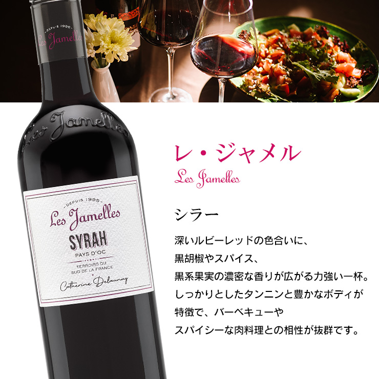 ワイン 洋酒 フランス レ・ジャメル 赤ワイン 3種 飲み比べセット750ml