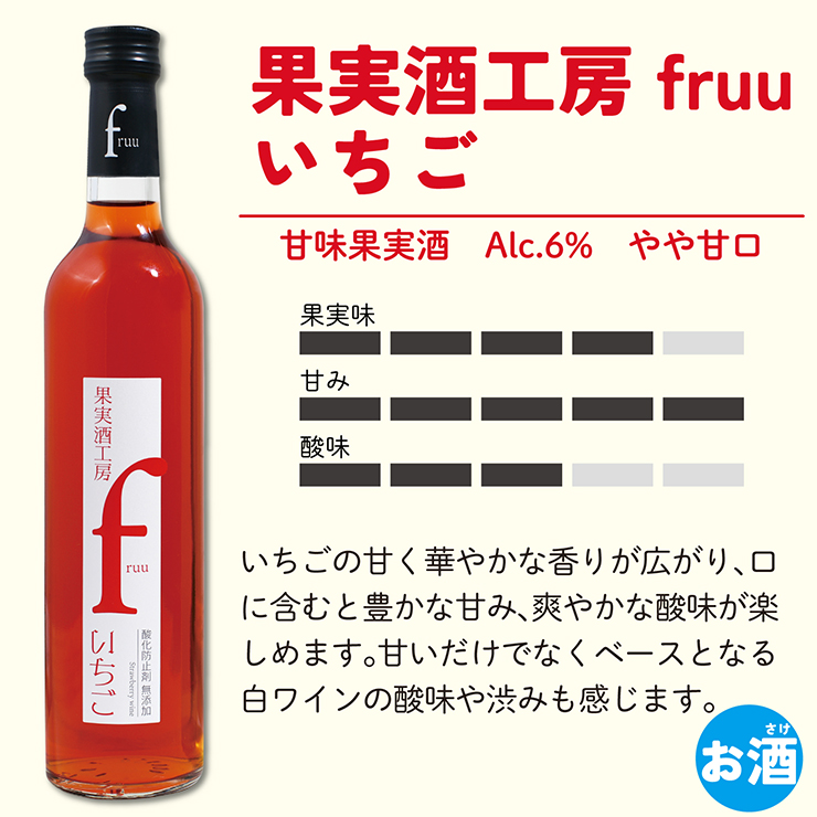 シャトー勝沼 ワイン フルーツワイン 果実酒工房 fruu いちご・レモン