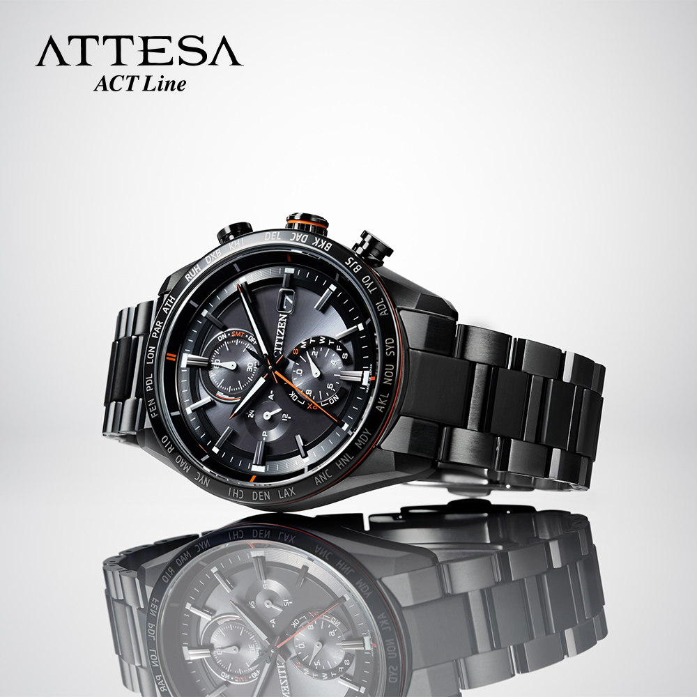 シチズン アテッサ エコドライブ クロノグラフ チタン製 電波ソーラー 稼働品 ATTESA（CITIZEN） アテッサ シチズン エコドライブ CITIZEN ATTESA