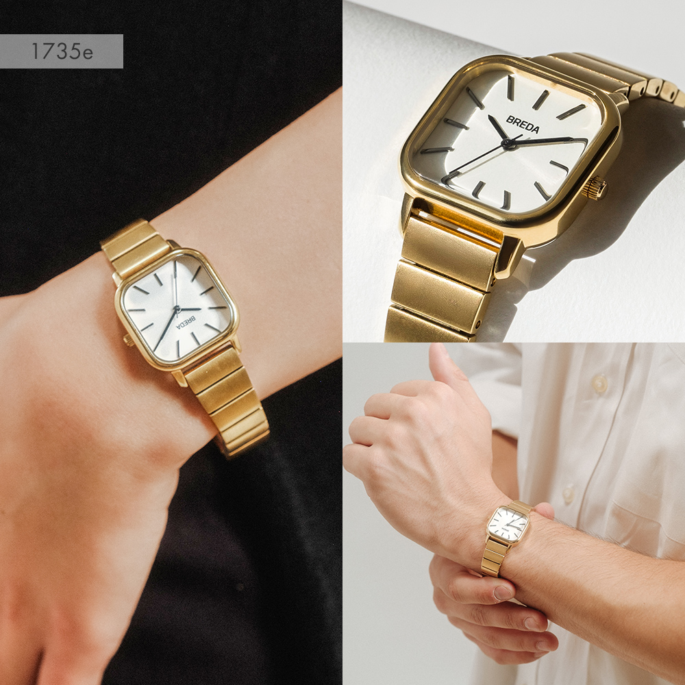Esther | Square Metal Watch | Gold/Mist | BREDA Watch