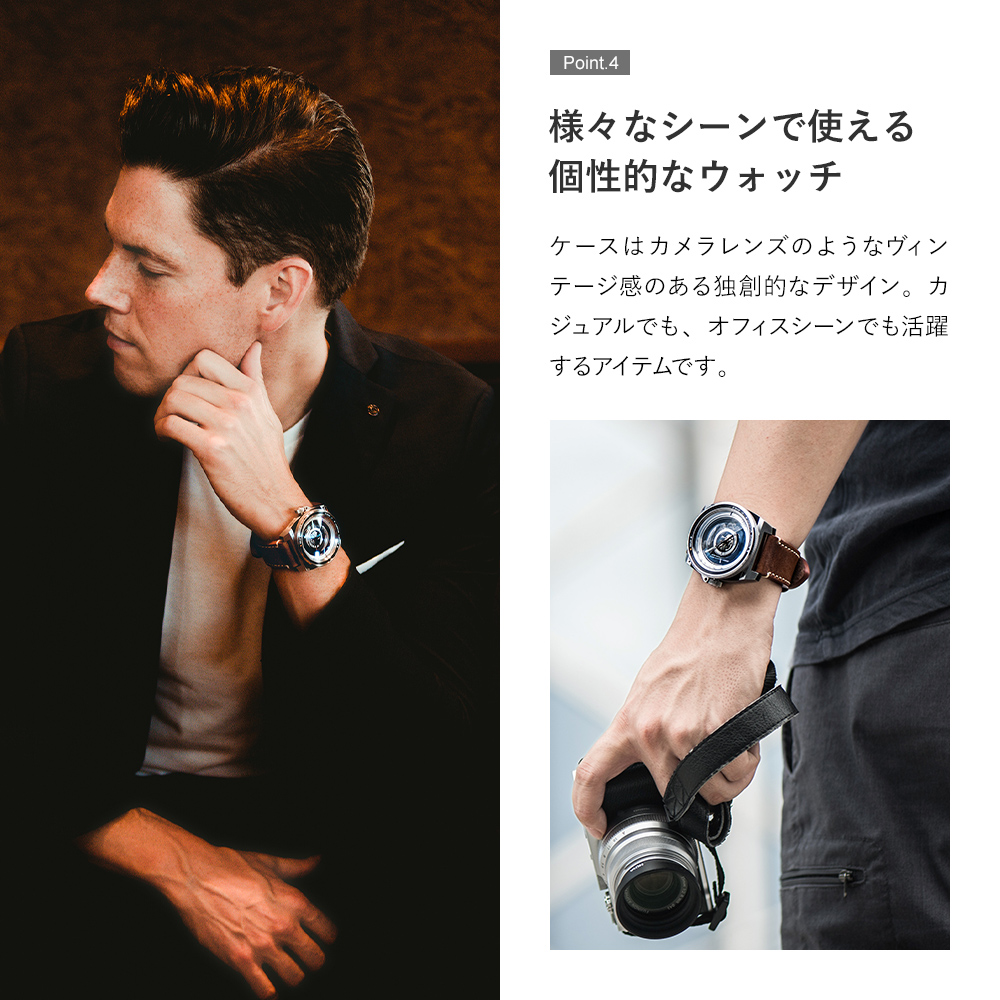 タックス 時計 自動巻き腕時計 メンズ TACS AVLII VINTAGE LENS