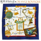 HERMES（エルメス） カレ 90 ブルーxホワイト シルク Memoire d'Hermes