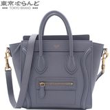 CELINE（セリーヌ） ラゲージ ナノ ショッパー グレー レザー 2WAY