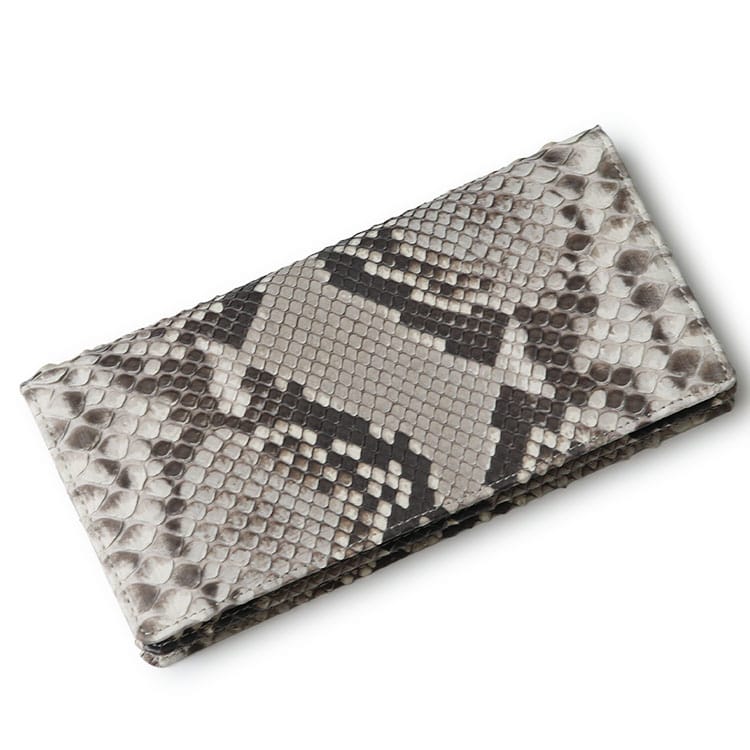 【匿名送料込み★新品】本パイソン革　牛革クロコダイル型押し　日本製　長財布　紫 匿名送料込み☆新品】本パイソン革 牛革クロコダイル型押し 日本