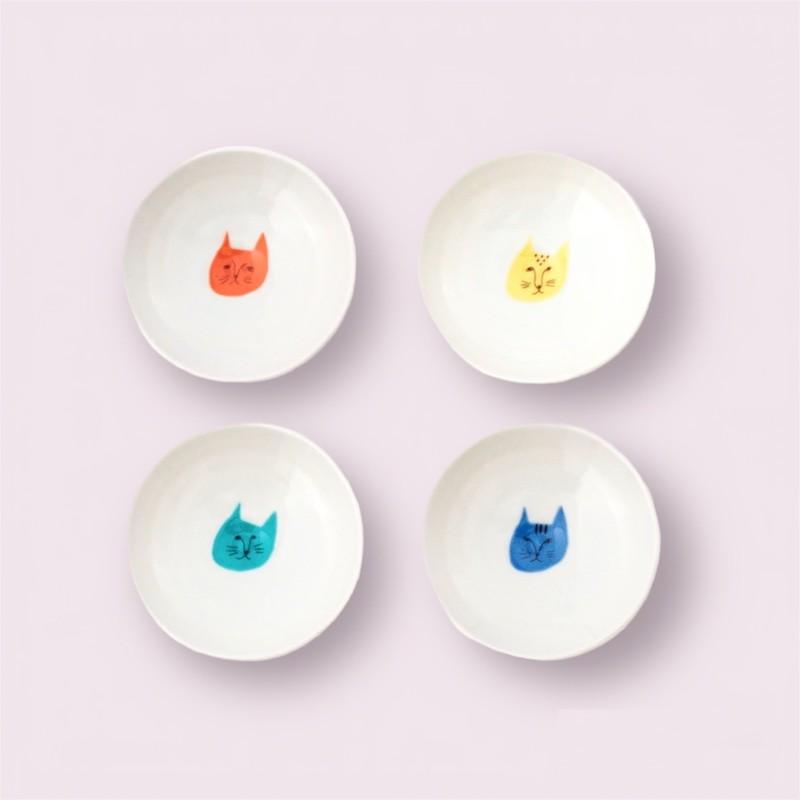 九谷焼 ハレクタニ ねこ 豆皿 セット おしゃれ 猫 小皿 醤油皿 食器 