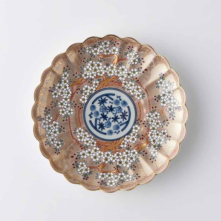 琳派桜樹文 6号皿 赤 中皿 取り皿 おしゃれ 19cm 波佐見焼 皿 食器