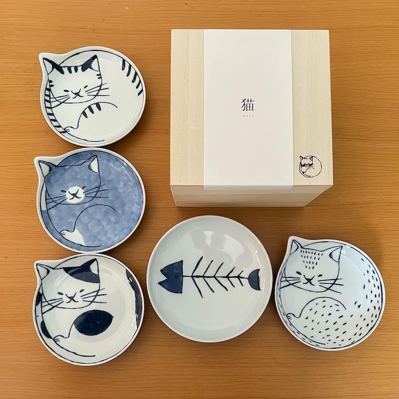 猫の形の皿 5セット　可愛いお皿　ねこざら neco皿 5枚 セット 小皿 取り皿 14cm おしゃれ 波佐見焼 皿 食器 猫