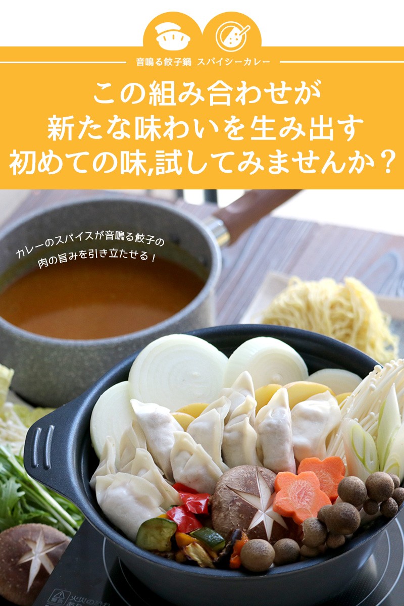 東京炎麻堂 カレー鍋 音鳴るぎょうざ鍋セット スパイシーカレー 5-6人前