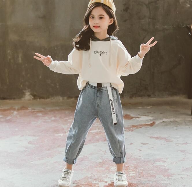 子供服 長袖 パーカー 上下セット ジャージ トップス デニムパンツ