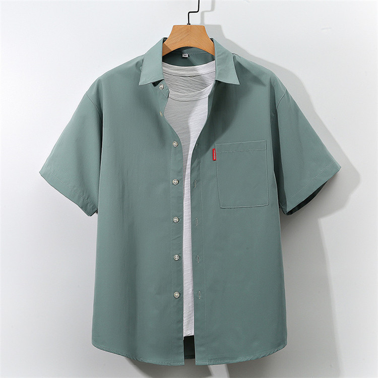 半袖シャツ メンズ 白シャツ カジュアルシャツ 無地 夏服 トップス メンズファッション トップス