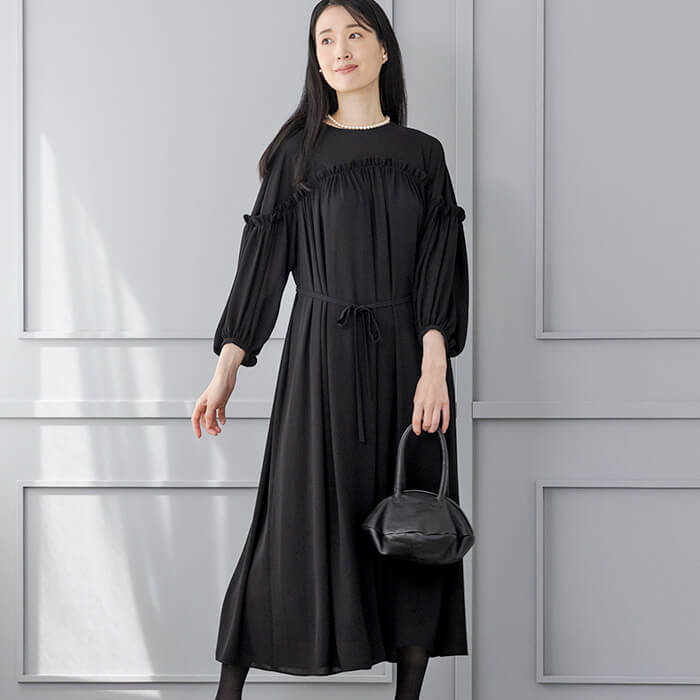 東京ソワール 喪服 ワンピース レディース ブラックフォーマル