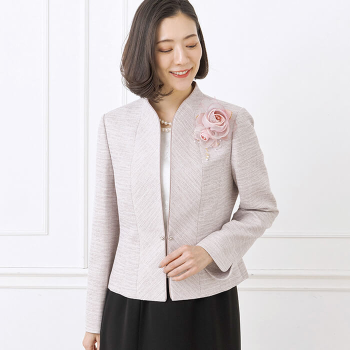 美品　カルヴェン　東京ソワール　ノーカラー　ツイード　ボレロ　ジャケット 美品 カルヴェン 東京ソワール ノーカラー ツイード ボレロ