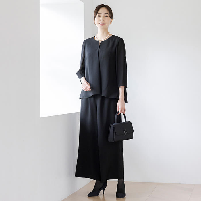 東京ソワール 喪服 ブラックフォーマル レディース ブラウスとワイド