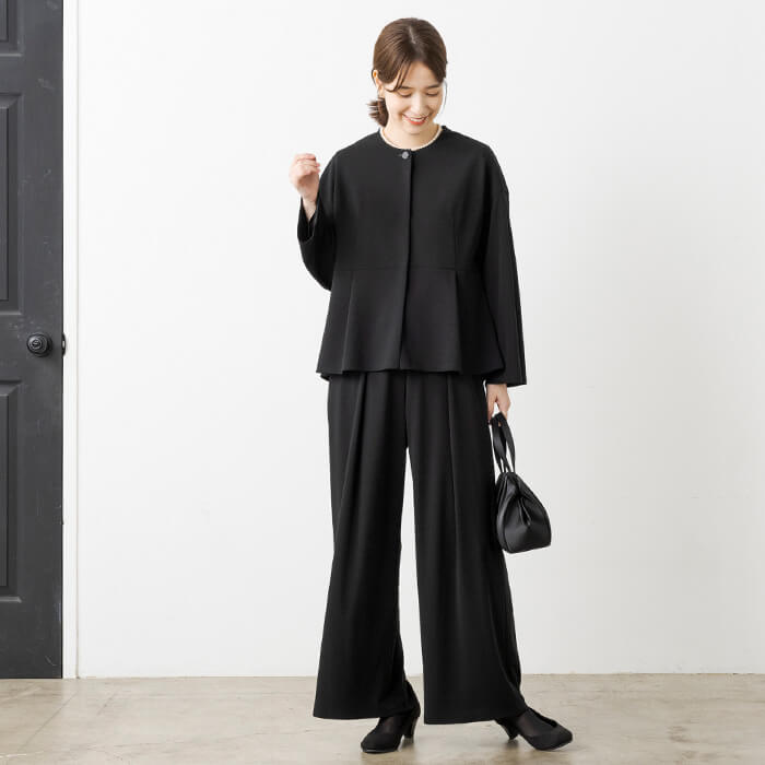 東京ソワール 喪服 ブラックフォーマル レディース 礼服 パンツ スーツ