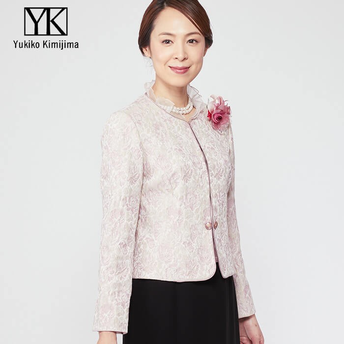 ゆったり 50代 東京ソワール カラーフォーマル レディース ミセス ジャケット ピンク ネイビー ユキコキミジマ 大きいサイズ 結婚式 お呼ばれ 4810905 東京ソワール ミセス