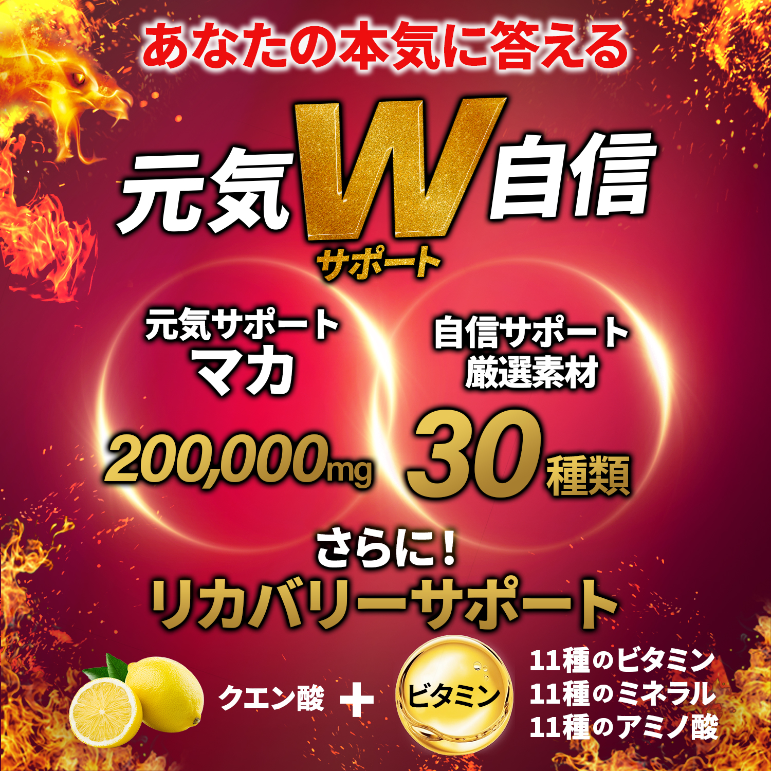 マカ サプリ 200000mg ドラゴンマカ 日本製 シトルリン アルギニン