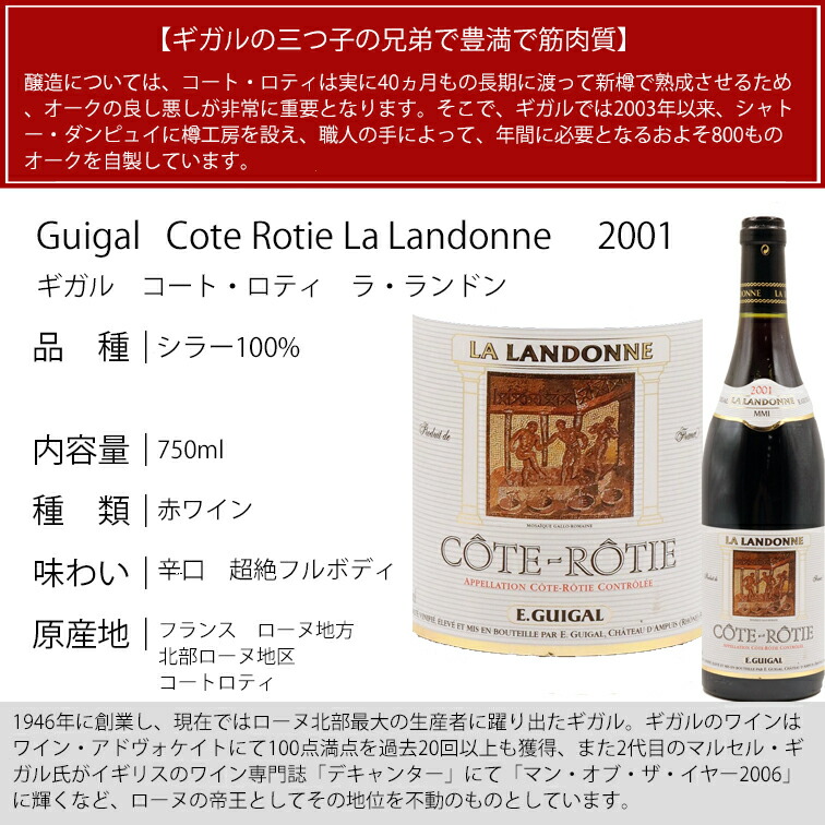 コート・ロティ ラ・ランドンヌ 2001 ギガル Cote Rotie lLa