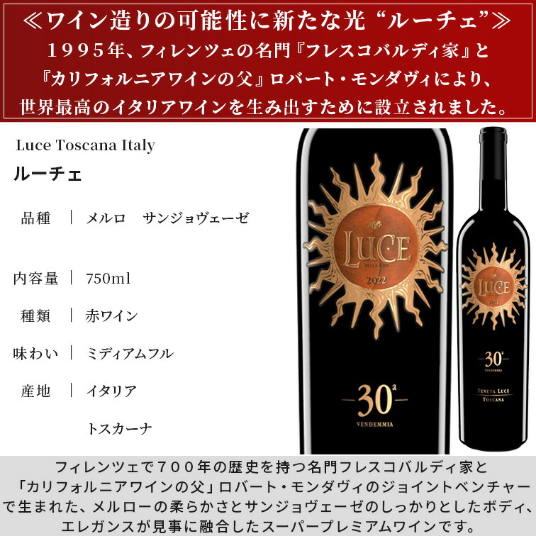 ルーチェ テヌータ・ルーチェ 2022 正規品 Tenuta Luce 750ml イタリア