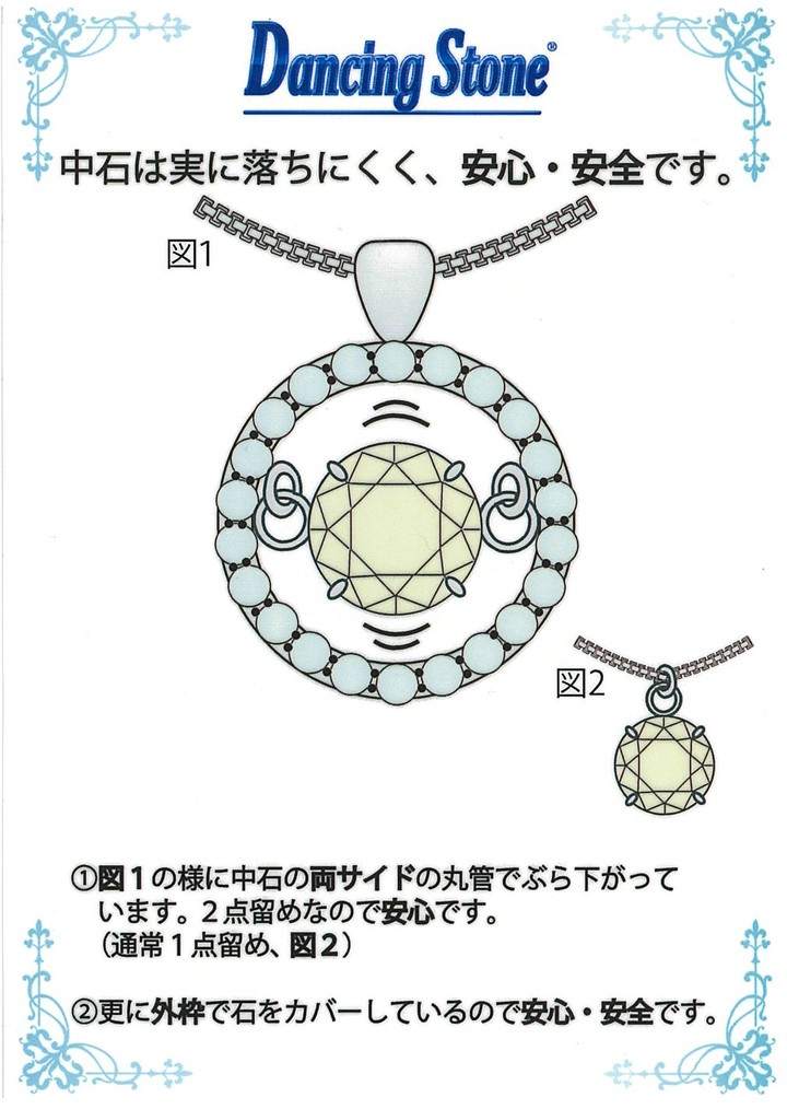 プラチナ Pt900 揺れる ダンシングストーン ダイヤモンドネックレス