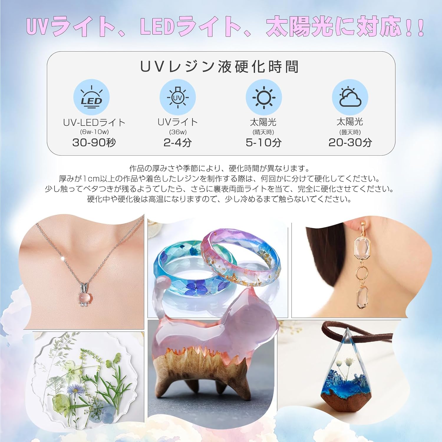 AOZORA レジン液 100g UV対応OK 高い透明度 大容量 詰替用 ハード