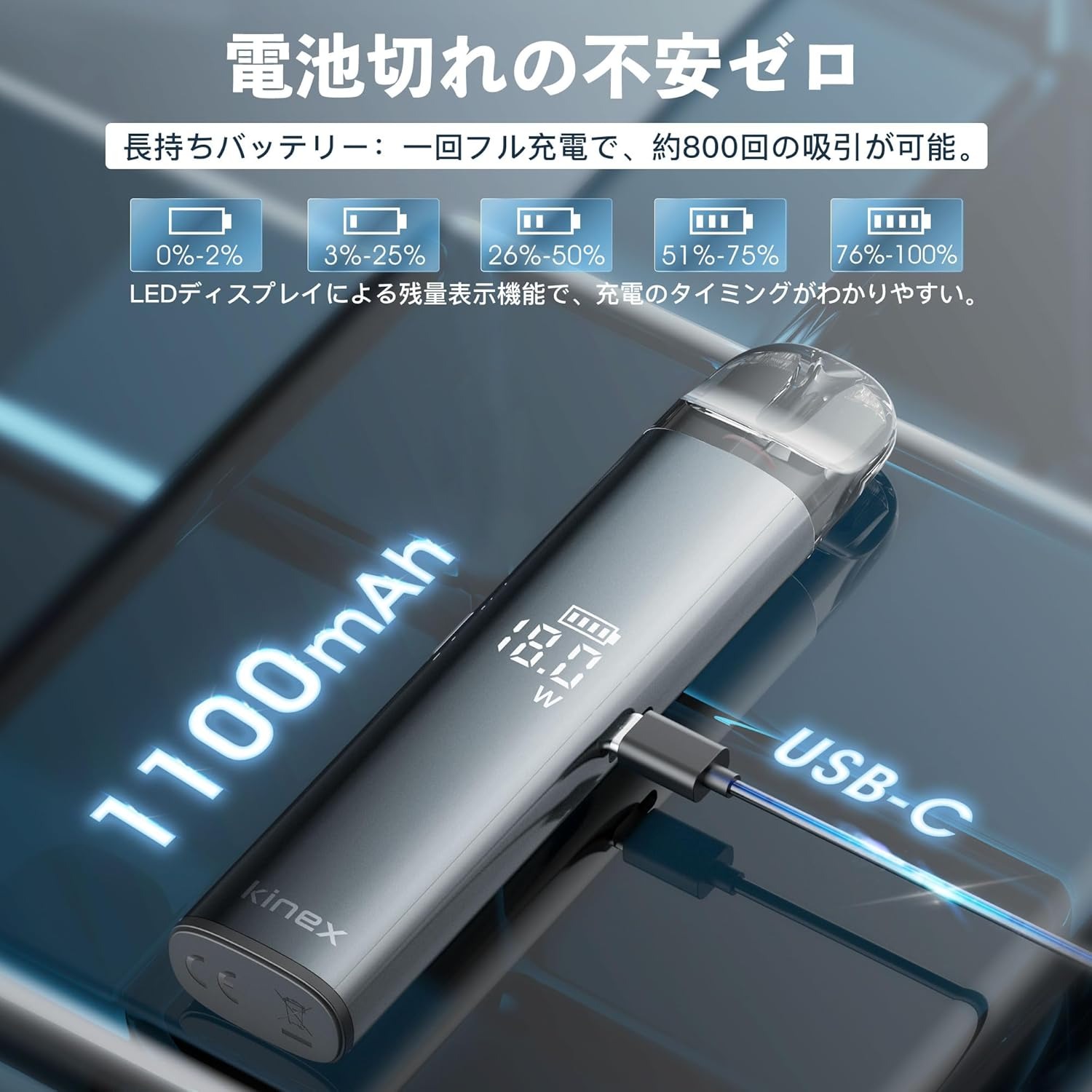 バッテリー切れの不安解消