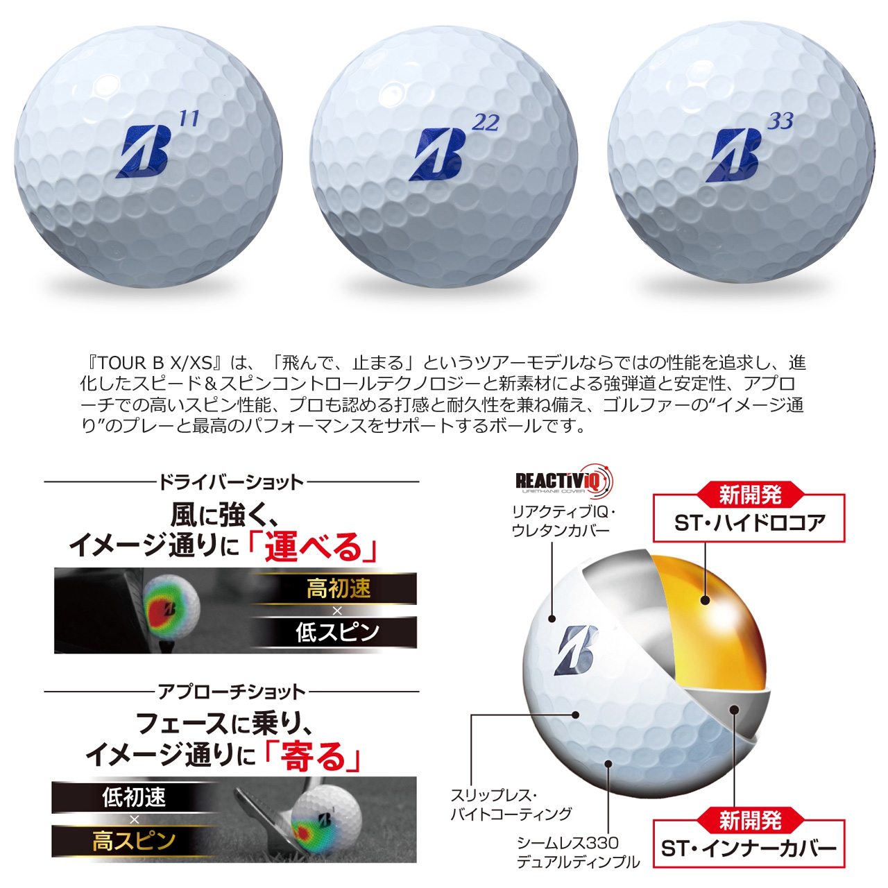 TOUR B ブリヂストン ゴルフボール ツアービー・エックスエス 【ブルー
