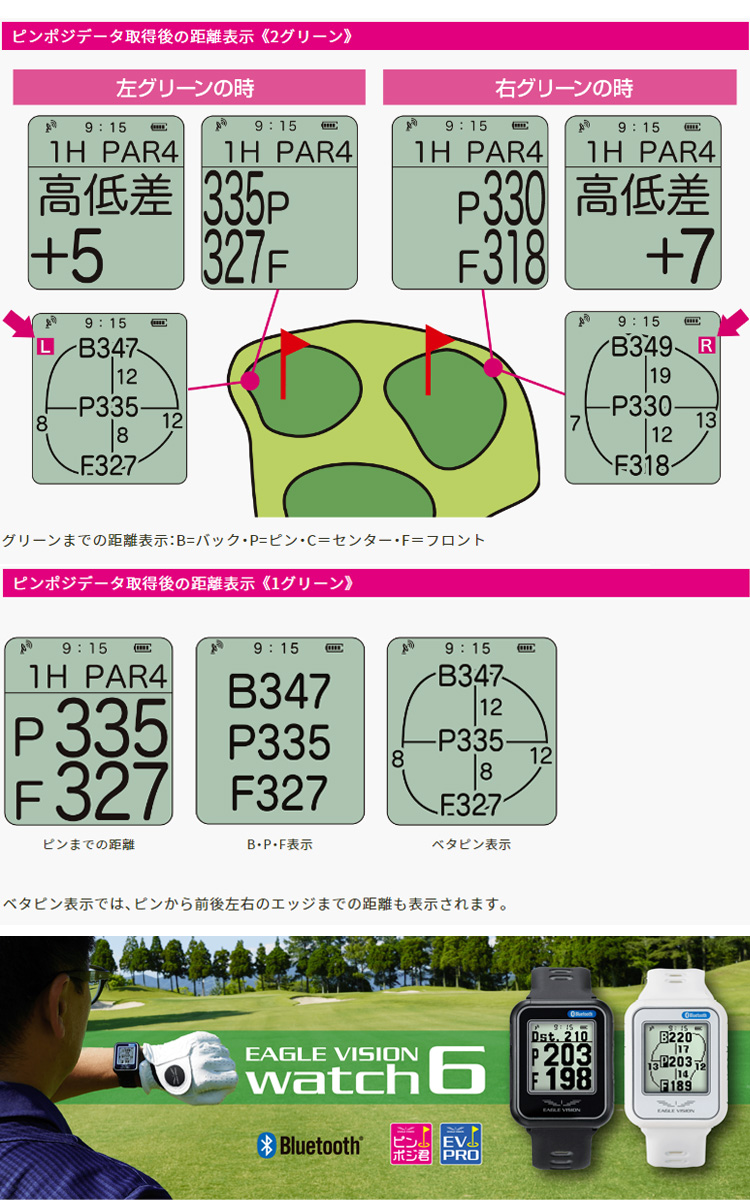 EAGLE VISION 朝日ゴルフ watch 6 EV-236WH イーグルビジョン
