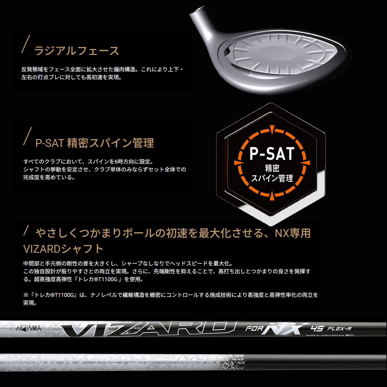 BERES NX HONMA FAIRWAY【 VIZARD FOR 45 】 カーボン シャフト ベレス