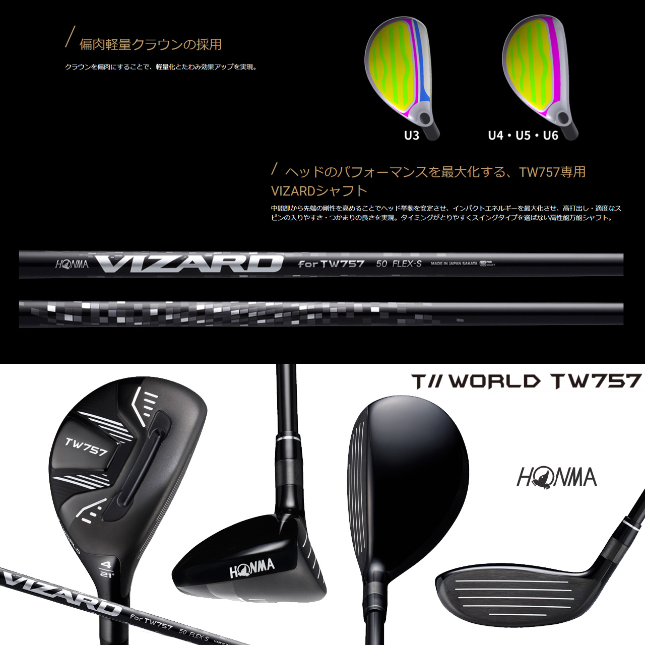 TW757 訳あり！本間ゴルフ ホンマゴルフ ツアーワールド T//WORLD