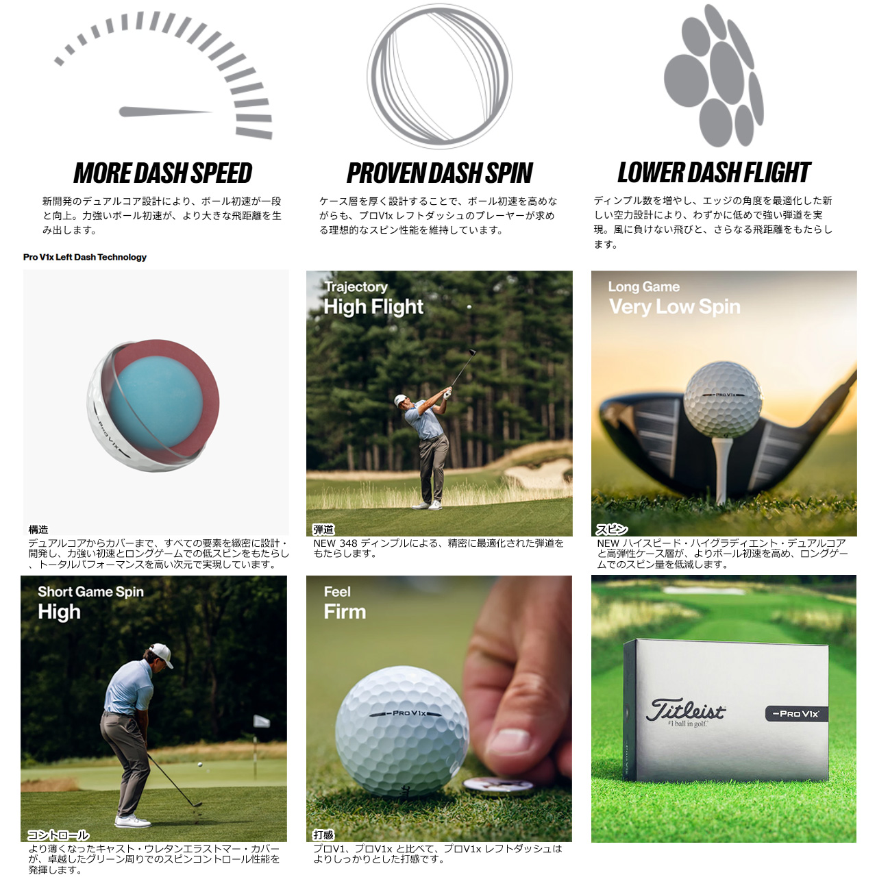 Pro V1x Titleist 26 PRO LEFT DASH タイトリスト プロV1x レフト