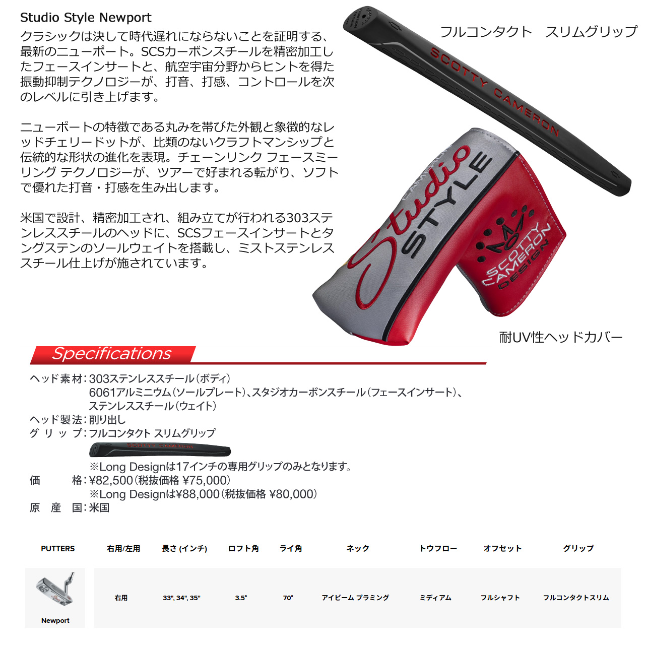 SCOTTY CAMERON タイトリスト スコッティキャメロン スタジオスタイル
