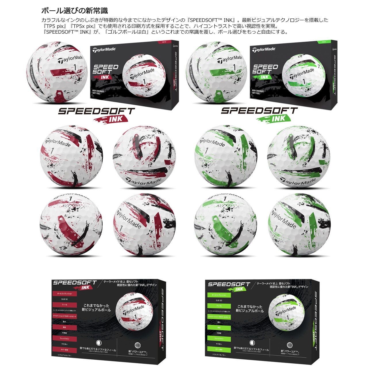 TaylorMade テーラーメイド スピードソフト インク 2024年